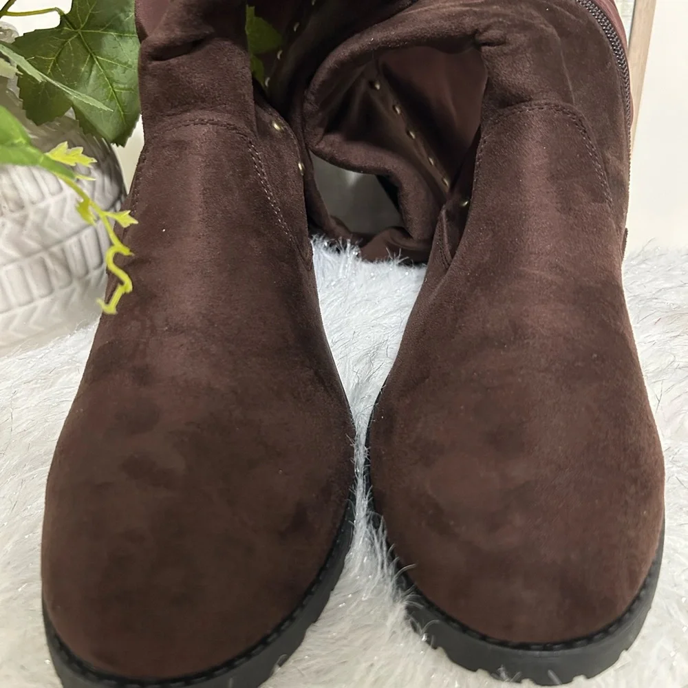 NEW Olivia Miller Suede Tall Women's Boots- Brown, Size 11